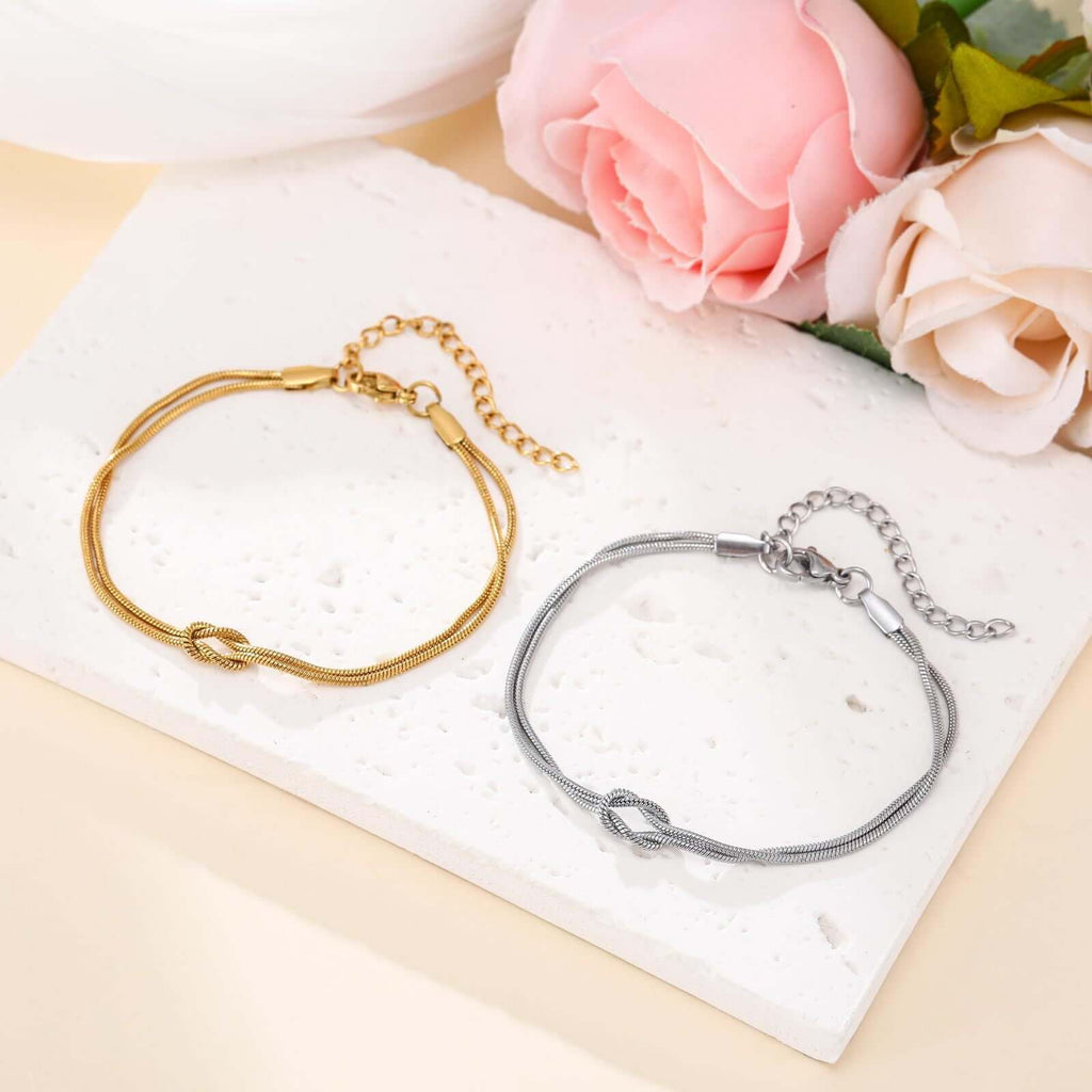 Bow Link Chain Matching Bracelet