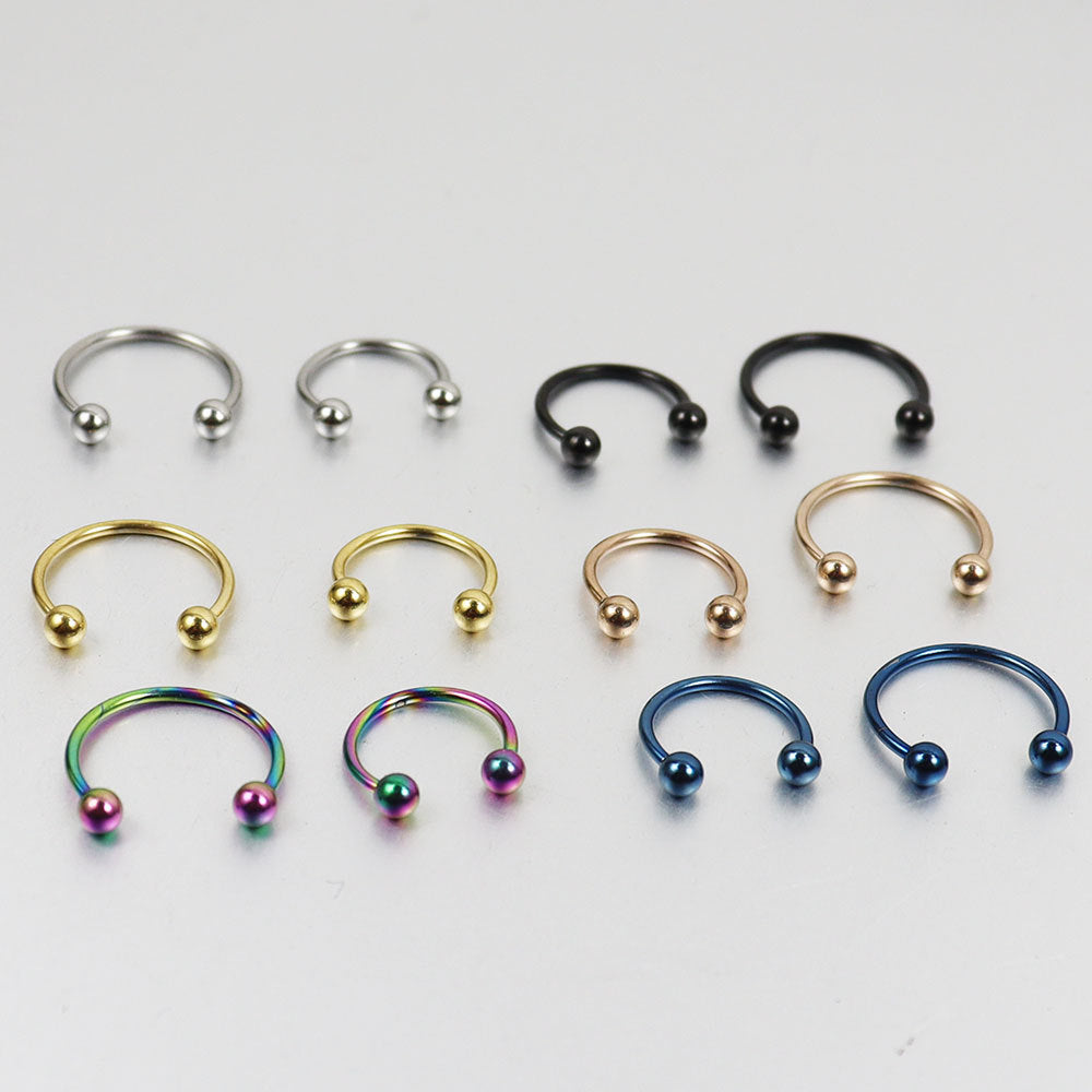 16G 6mm 8mm Horseshoe Eyebrow Cartilage Septum Lip Piercing
