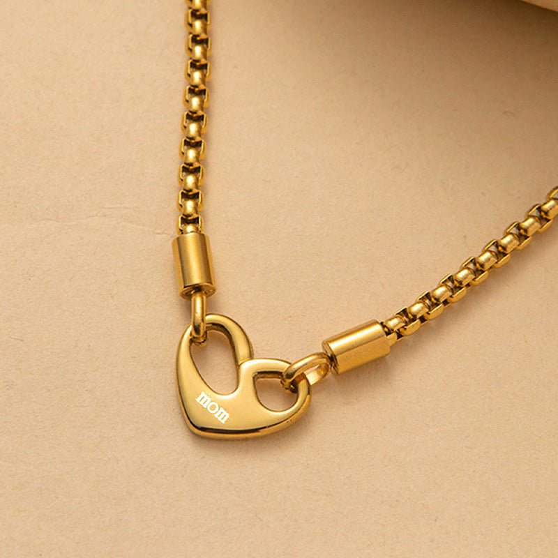 Stainless Steel Heart Necklace Valentine Necklace