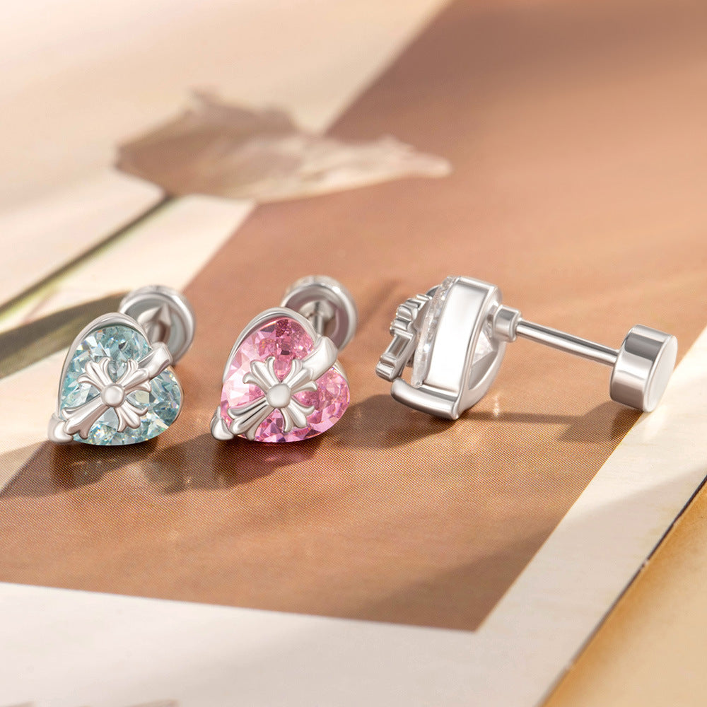 Cross Heart Flat Back Piercings
