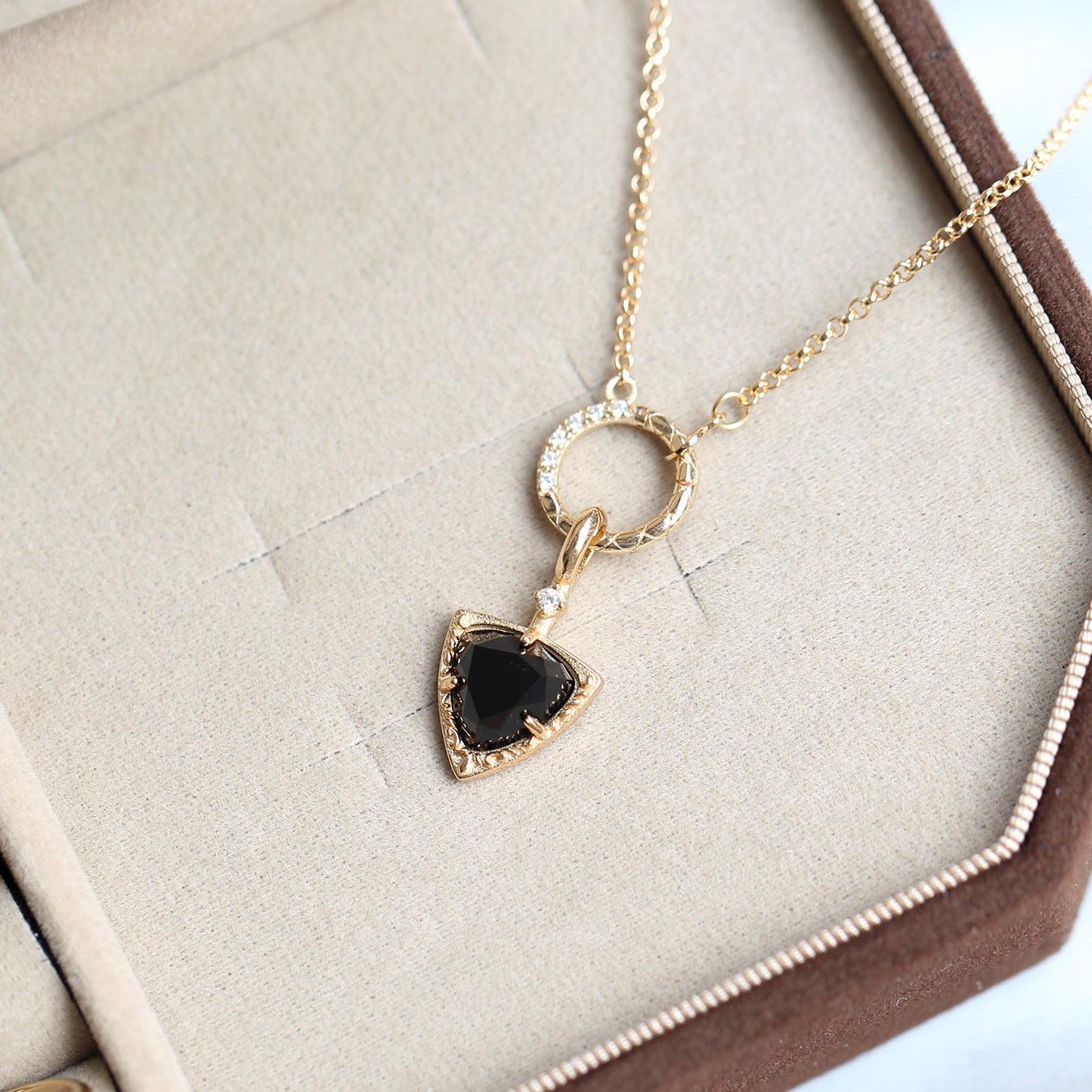 Trillion Black Onyx Flow Ring and Necklace