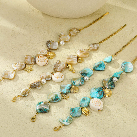 Seashell Conch Holiday Pearl Bracelet