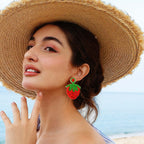 Summer Beach Palm Tree Fruits Earrings