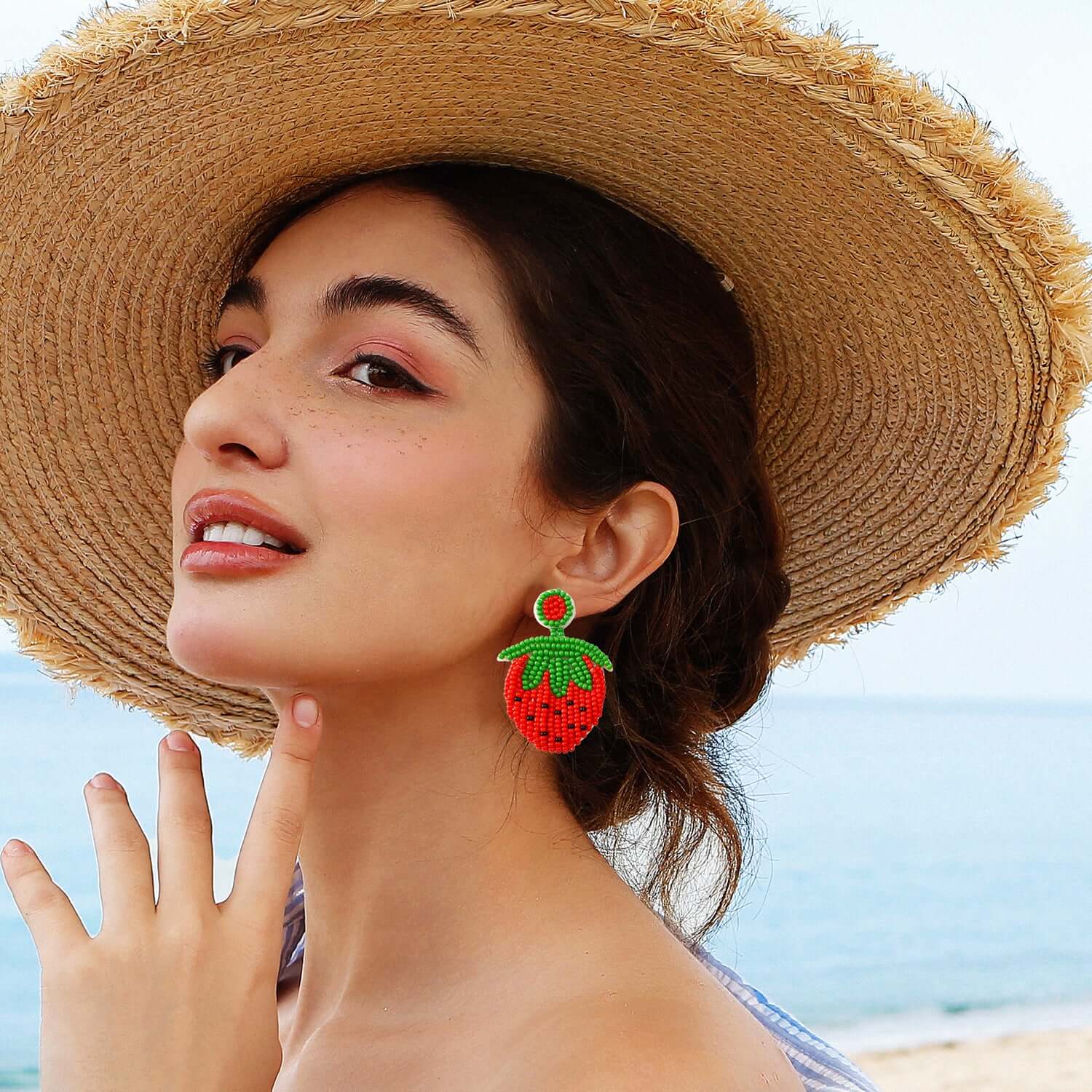 Summer Beach Palm Tree Fruits Earrings