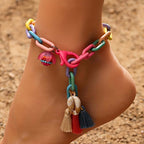 Y2K Summer Beach Anklet with Tassel
