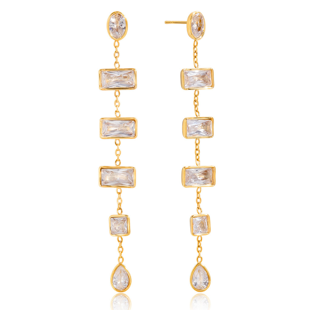 Light Luxury Baguette Droplet Earrings