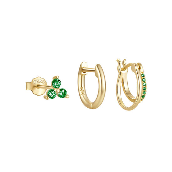 Sterling Silver Clicker Sleeper Earrings Set