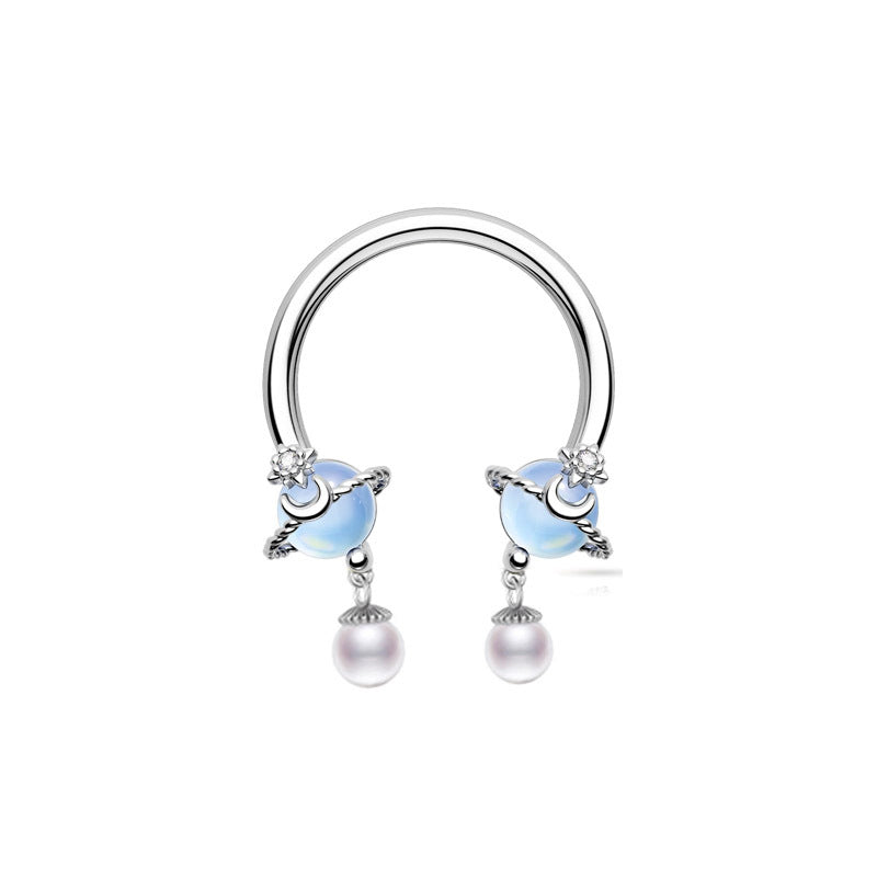 Butterfly Dangle Horseshoe Circular Barbell