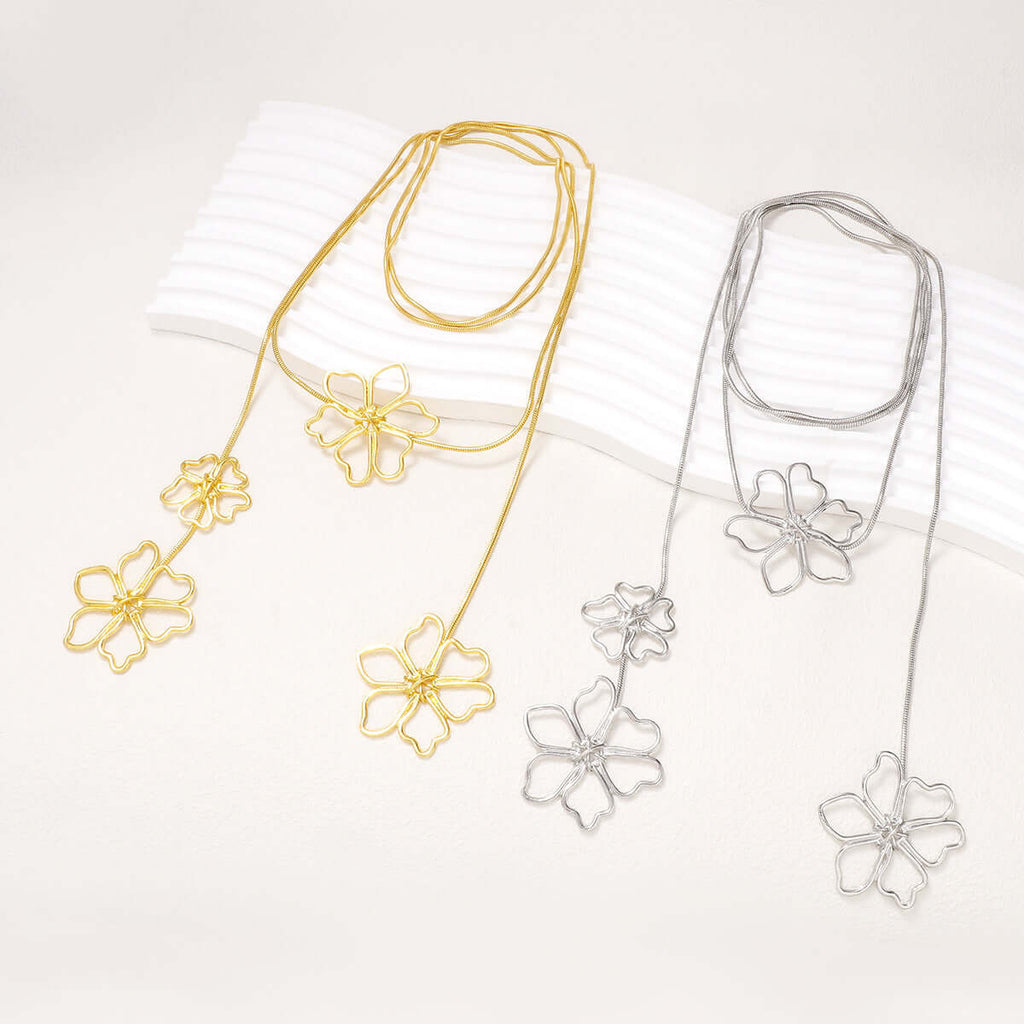 Blooming Flower Wrap Around Necklace