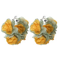 Large Fabric Flower Hoop Earrings