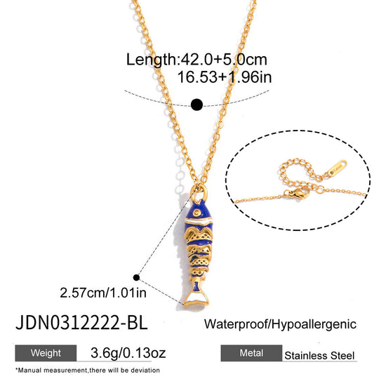 Y2K Fish Beaded Necklace