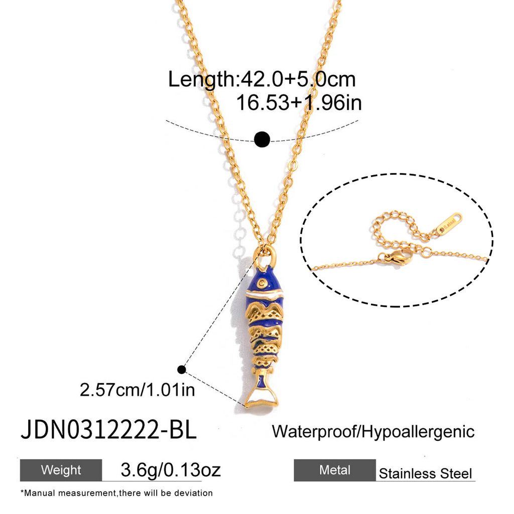 Y2K Fish Beaded Necklace