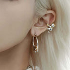 Lazy Cat Holding Star Ear Clip Ear Cuff