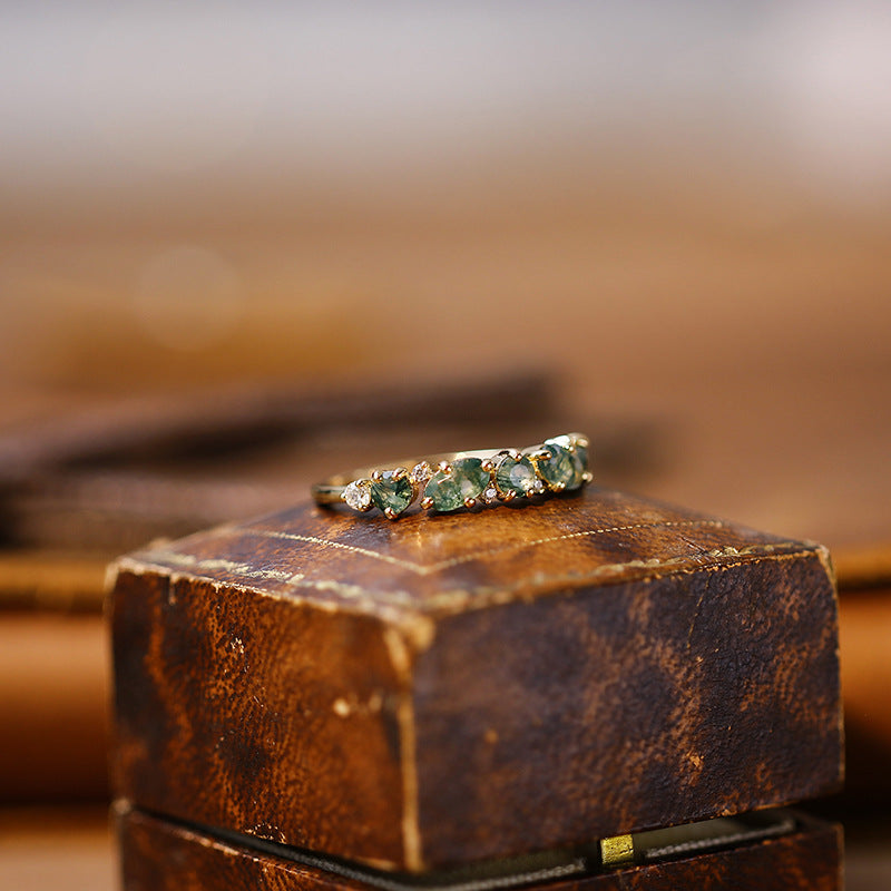 Blue Topaz Five Stone Ring