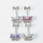 Girlish Ribbon Bowknot Double Mount Belly Piercing