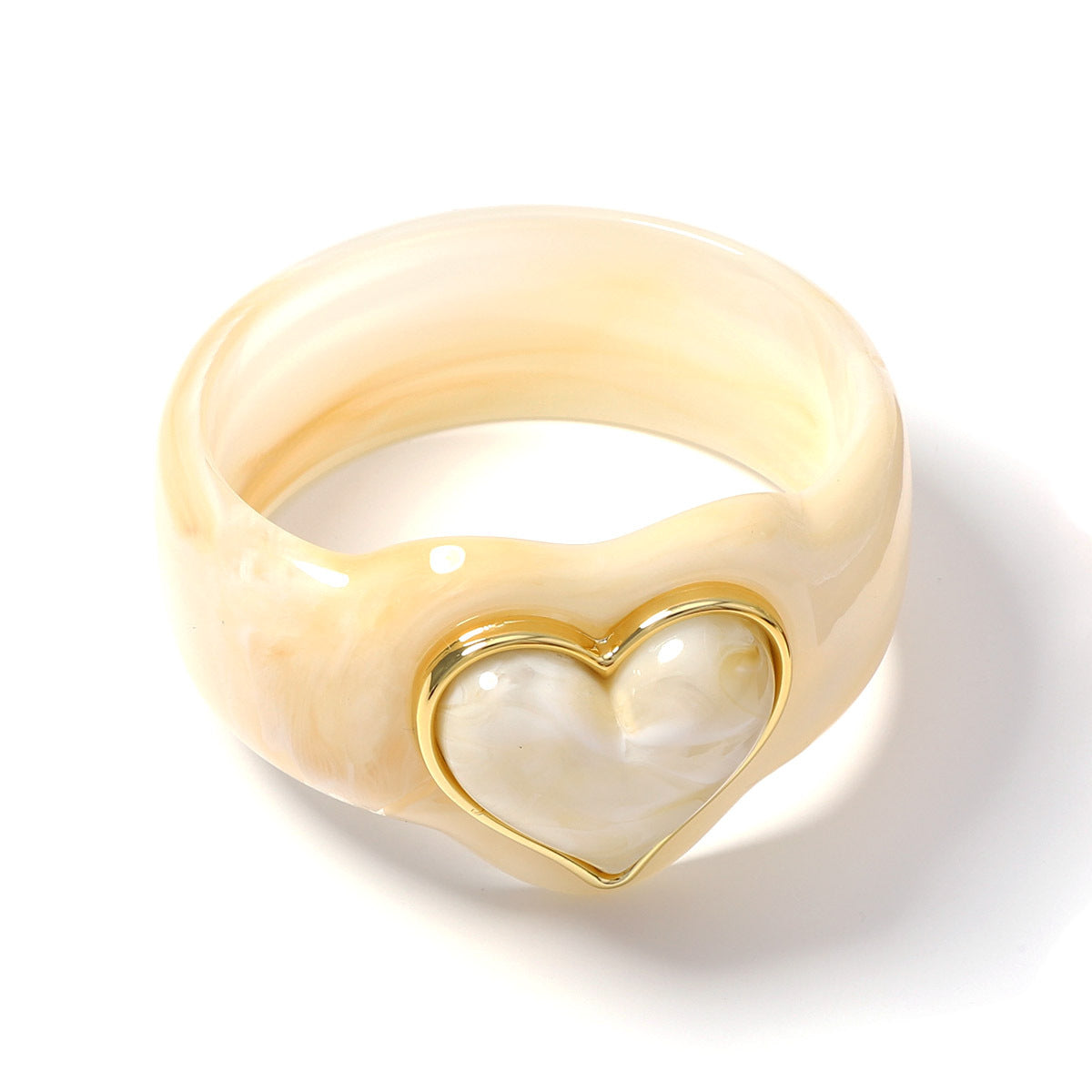 Sweetheart Chunky Resin Heart Bangle
