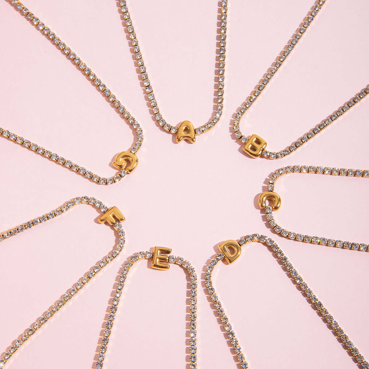 Alphabet Letter Waterproof Tennis Bracelet