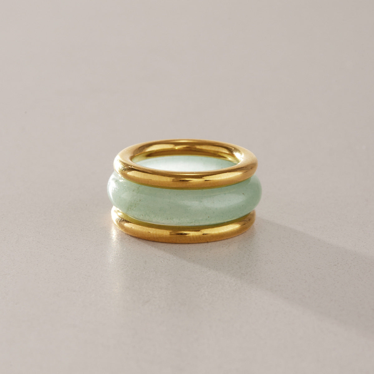 Earth & Elegance Natural Gemstone Stainless Steel Ring