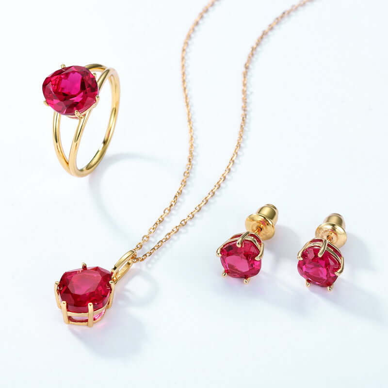 Red Corundum Solitaire Split Ring | R2986