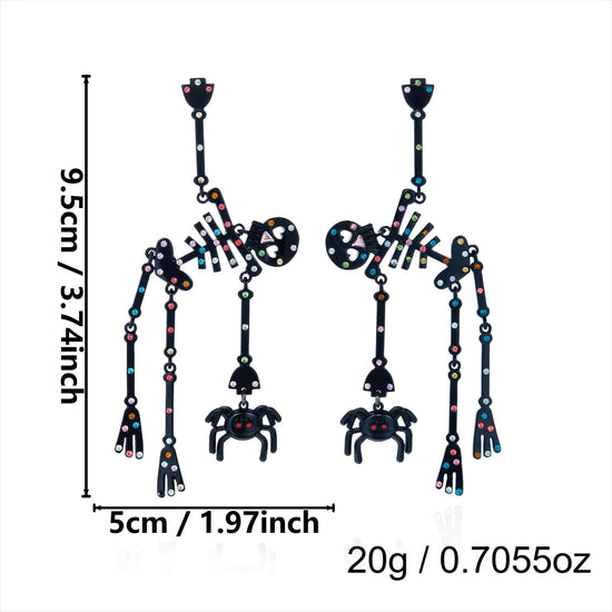 Neon Colorful Skeleton Ear Jacket Earrings