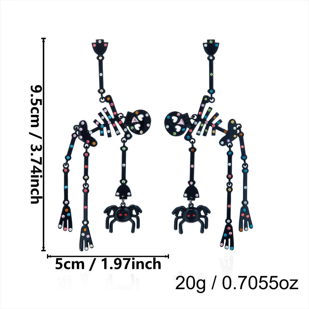 Neon Colorful Skeleton Ear Jacket Earrings
