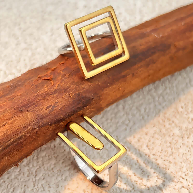 Korean Style E Shaped Open Maze Ring