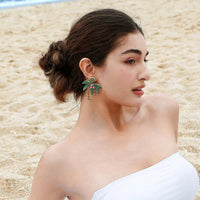 Summer Beach Palm Tree Fruits Earrings