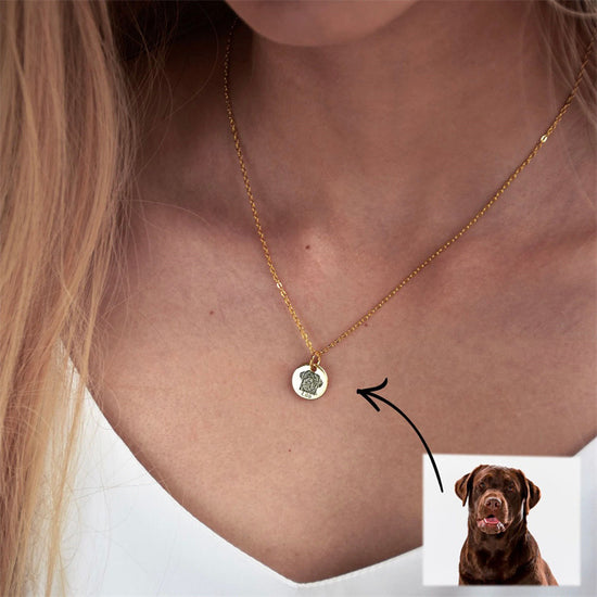 Personalise Pet Photo Disc Pendant Necklace
