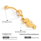 Shell Starfish Animal Dangle Belly Ring