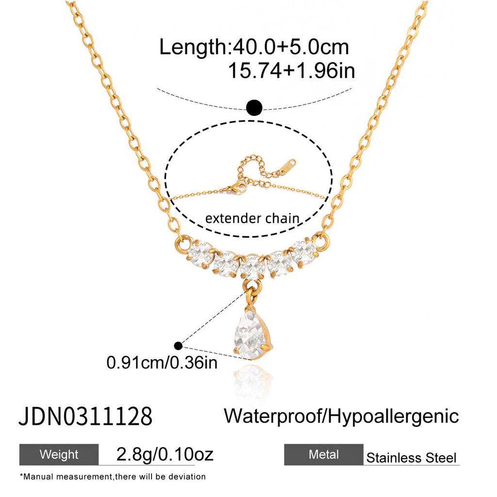Simple WaterDrop CZ Necklace