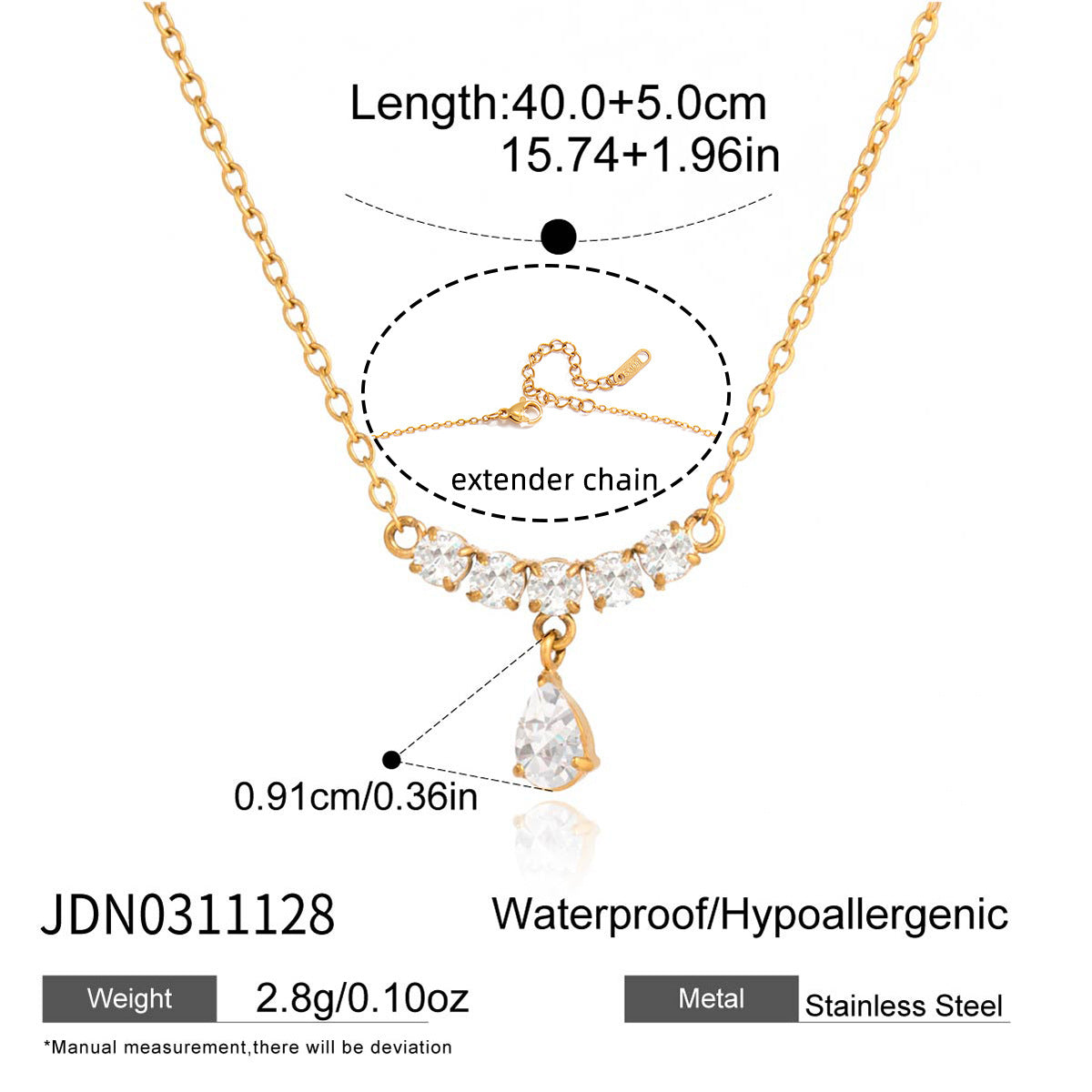 Simple WaterDrop CZ Necklace