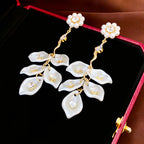 Pearl Petal Drop Earrings
