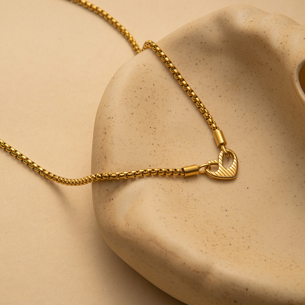 Stainless Steel Heart Necklace Valentine Necklace