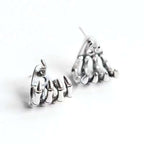 Grunge Punk Skeleton Claw Hand Stud Earrings