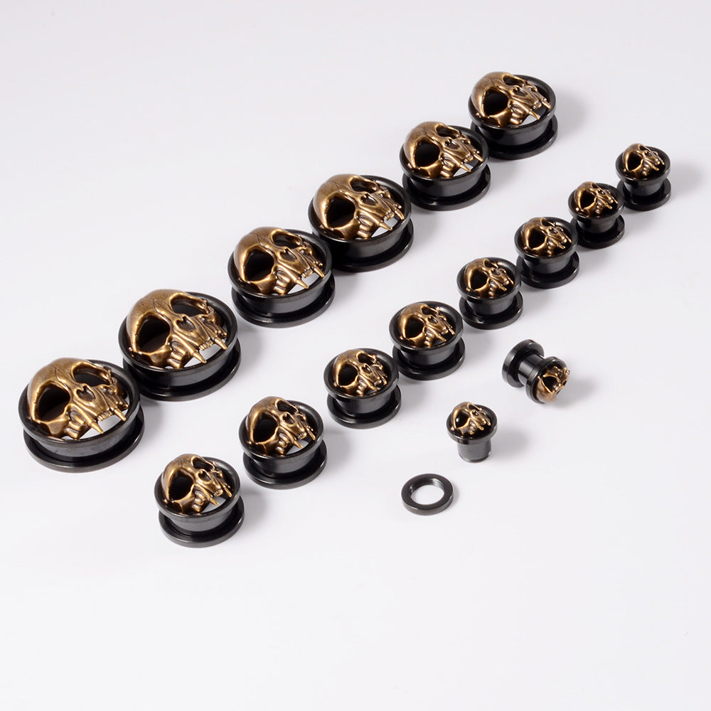 Skull Snake Stainless Steel Tunnel Plug Set 6mm to 25mm