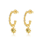 Peridot Filigree Floral C Hoop Leo Earrings