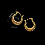 Hollow Basket French Hoop Earrings