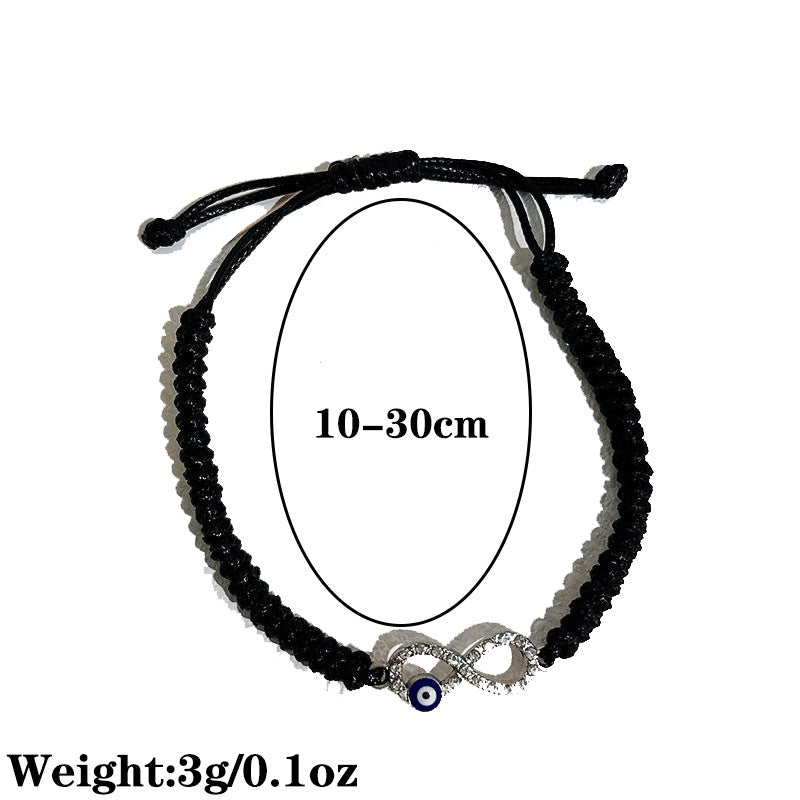 Woven Braided Infinity Evil Eye Anklet