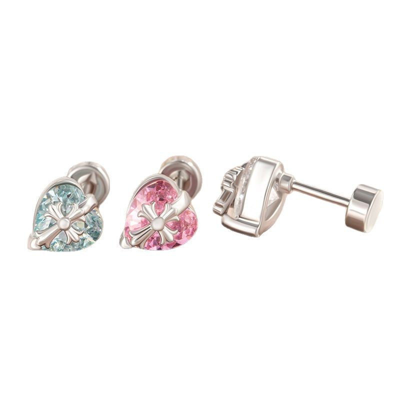 Cross Heart Flat Back Piercings