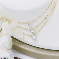 Gold Solitaire Moissanite Pendant Necklace