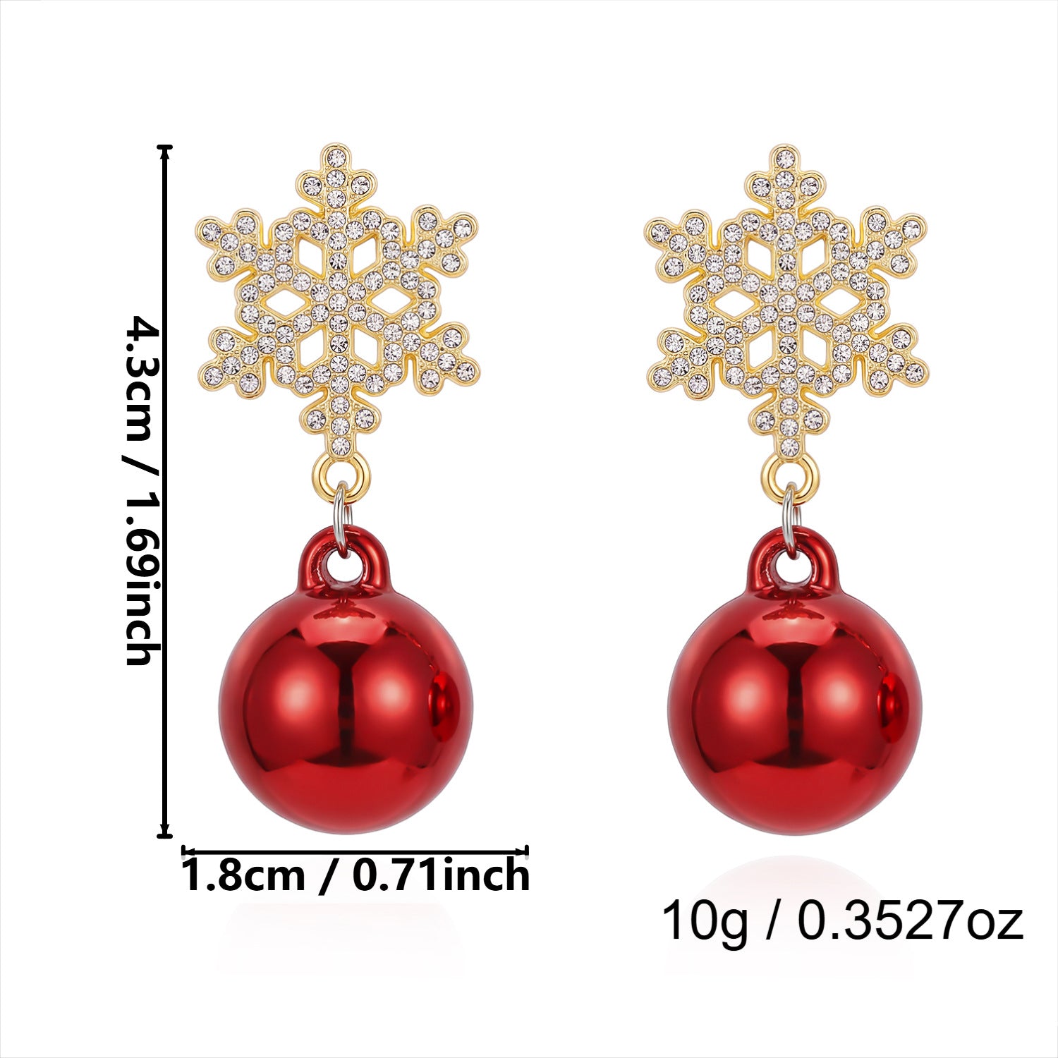 Merry Jingle Snowflake Crystal Bell Earrings
