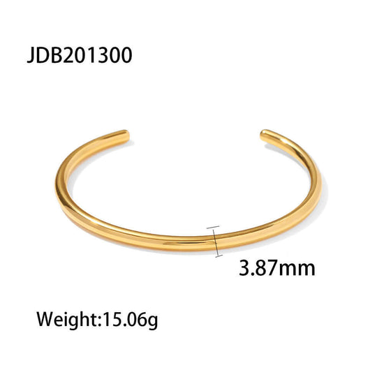 Titanium Cuff Bangle Half Tennis Bracelet Set