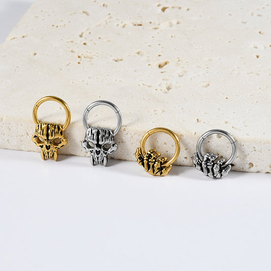 Phantom Skull 16G Septum Clicker Piercing Ring