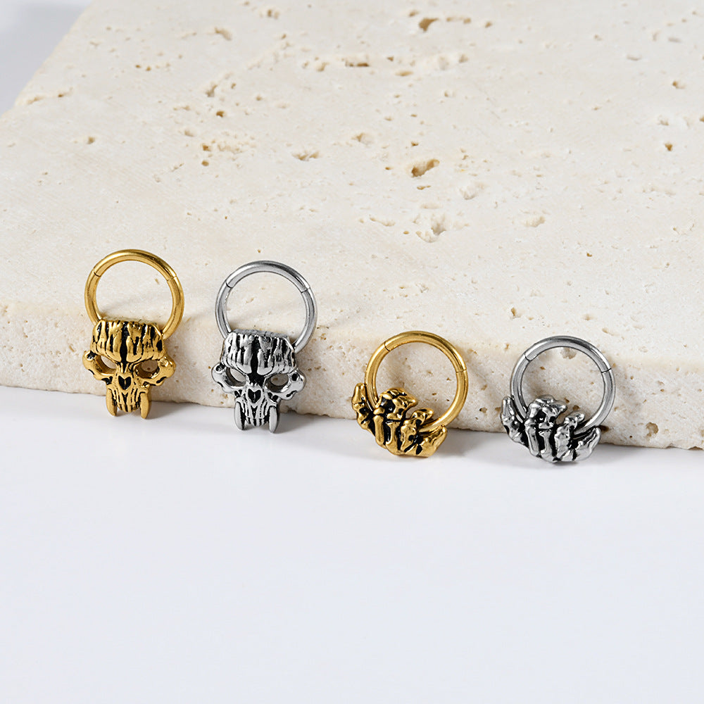 Phantom Skull 16G Septum Clicker Piercing Ring