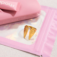2 Tones Angel Wing Open Ring