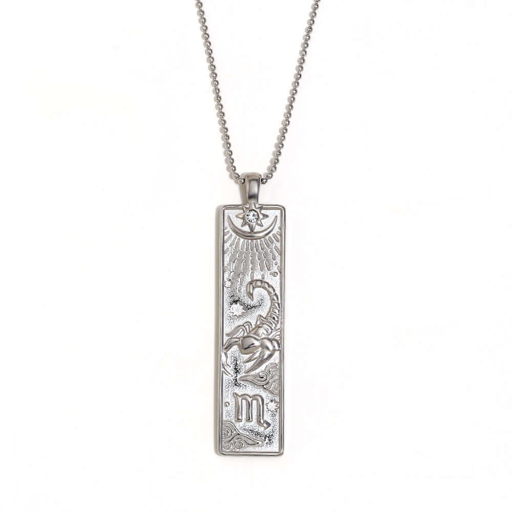 Rectangular Zodiac Pendant Necklace Gold | JN3474