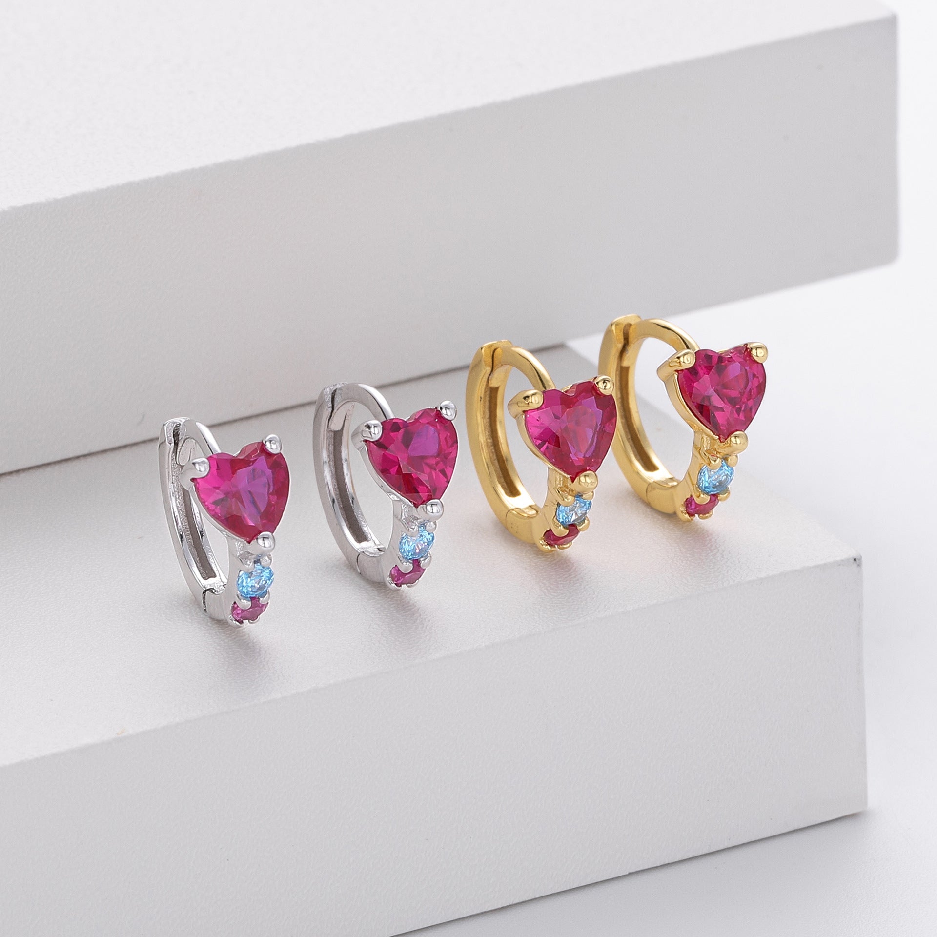 Dazzling Heart Small Hoop Earrings