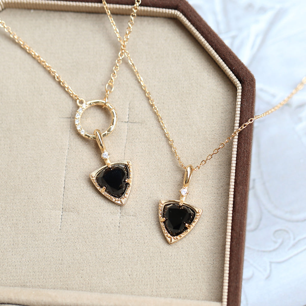 Trillion Black Onyx Flow Ring and Necklace
