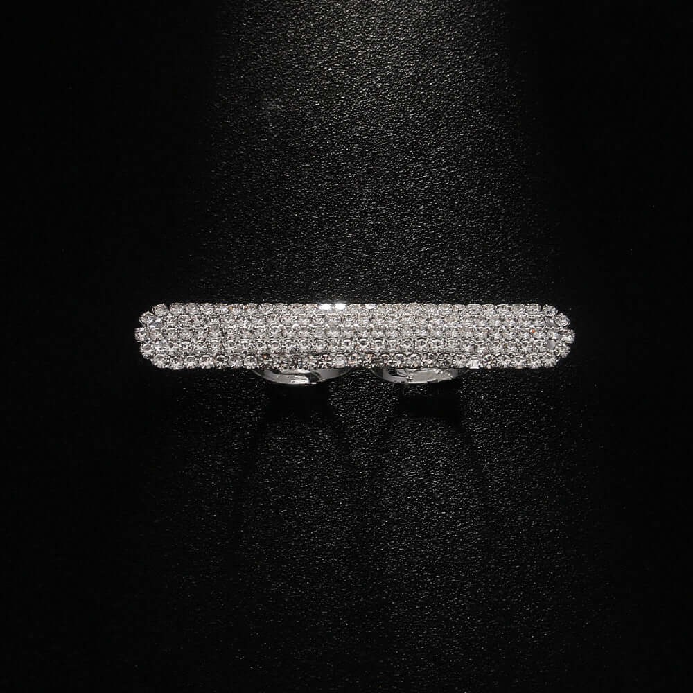 Chunky Rhinestone 2 Statement Index Ring