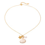 Beach Shell Coconut Girl Starfish Pendant Necklace